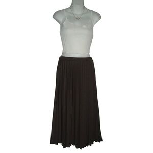 Vintage 70's Sarah K Skirt Pleated Accordion Brown Plus Perma Prest Academia 22